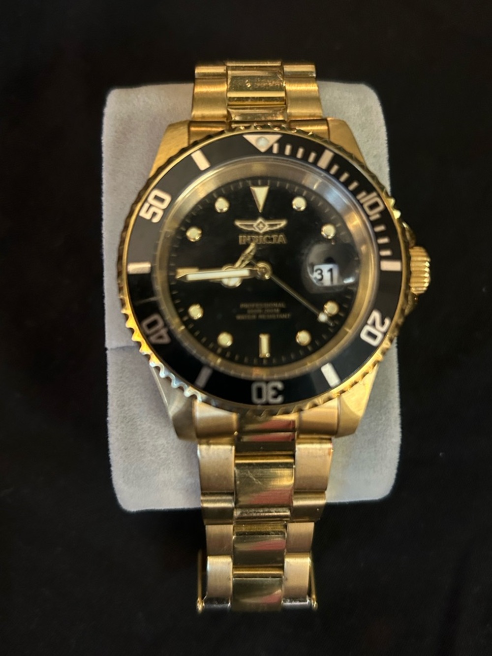 Invicta Gold and Black Stainless Steel Dive Watch